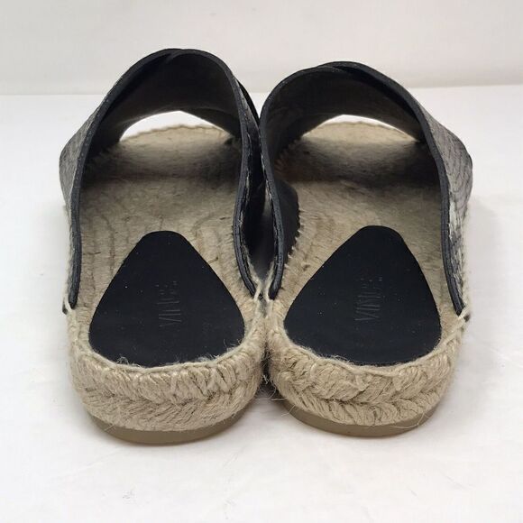 VINCE Castel Snakeskin Espadrille Slide Sandals Cross Strap Flats Women Size 7 - Picture 8 of 12